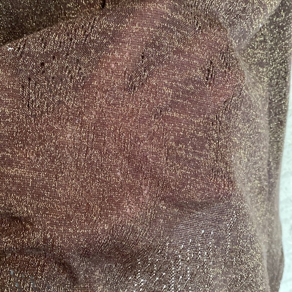 Vintage bronze flutter sleeve H&M sparkle tunic top. XS - Picture 4 of 9